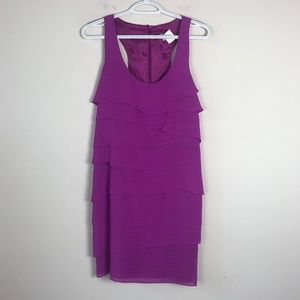Shoshanna Purple Racerback Layered Ruffle Dress 4